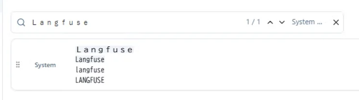 実際にChat編集画面で検索を実行した画面